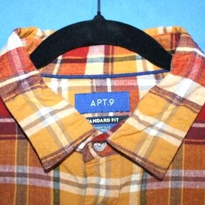 APT. 9 Untucked Fit Plaid Shirt Multicolor XXL